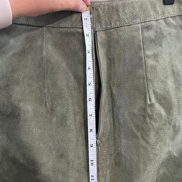 Global Identity Green Leather Skirt Oktoberfest Size 5/6 - Picture 7 of 11